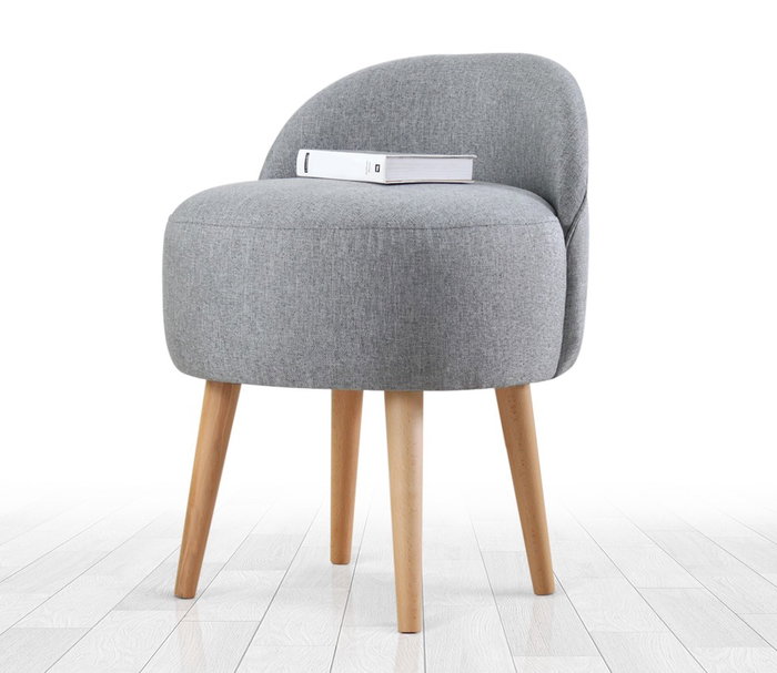 Atelier Del Sofa Puff de Algodón y Lino Gris Atelier Del Sofa Puff de Algodón y Lino Gris